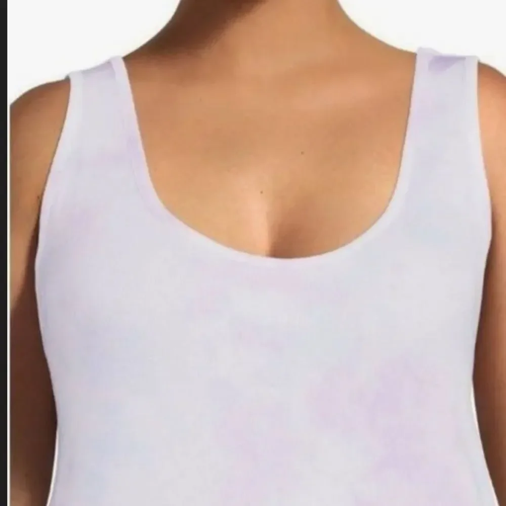 Nwt Terra & Sky Tank Top Womens 0X 14 Light Purple Blue White Ribbed Knit shirt - Picture 4 of 9